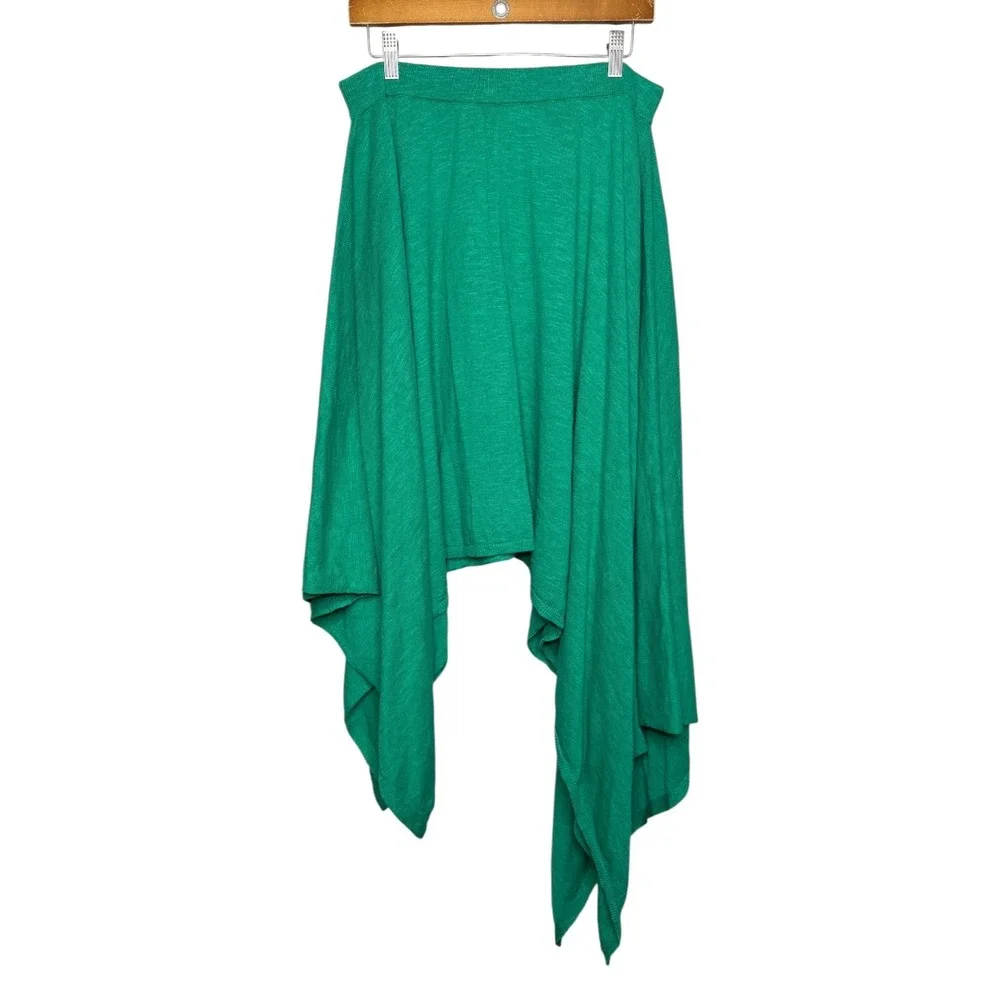Free People Free-est Cotton Linen‎ Knit Asymmetric Midi Sweater Skirt L Boho